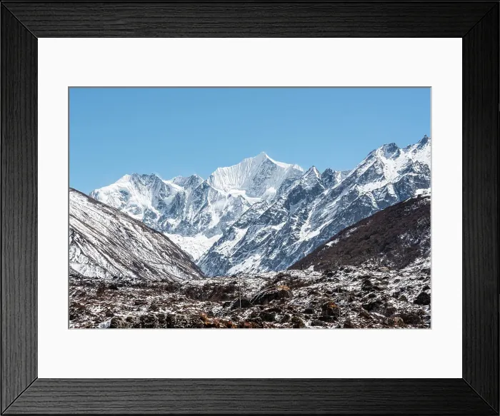 Framed Print : View on the snowy Gangchempo in Lang Tang Valley, high altitude of the Nepal Himalayas, Nepal, Asia Framed Print : View on the snowy Gangchempo in Lang Tang Valley, high altitude of the Nepal Himalayas, Nepal, Asia