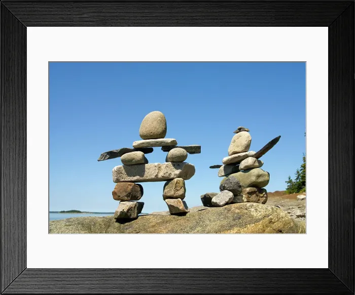 Framed Print : Cairns, Pointe aux Epinettes, Bic National Park, Quebec province, Canada, North America Framed Print : Cairns, Pointe aux Epinettes, Bic National Park, Quebec province, Canada, North America