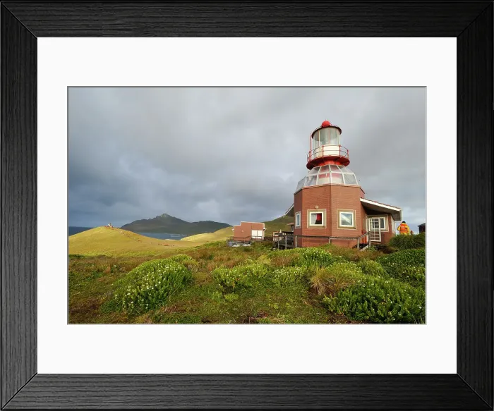 Framed Print : Lighthouse of Horn island with Cape Horn in the background, Tierra del Fuego, Patagonia, Chile, South America Framed Print : Lighthouse of Horn island with Cape Horn in the background, Tierra del Fuego, Patagonia, Chile, South America