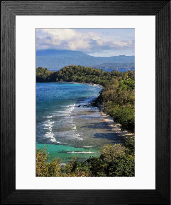 Framed Print : View south to Paal Beach and Tangkoko Nature Reserve beyond from Pulisan Resort and beach below, Pulisan, Minahasa Highlands, North Sulawesi, Indonesia, Southeast Asia, Asia Framed Print : View south to Paal Beach and Tangkoko Nature Reserve beyond from Pulisan Resort and beach below, Pulisan, Minahasa Highlands, North Sulawesi, Indonesia, Southeast Asia, Asia