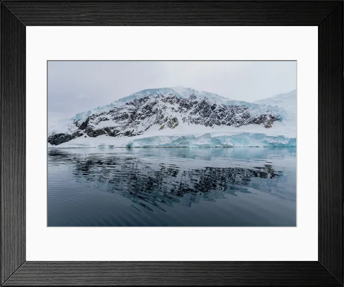 Framed Print : View of calm seas and reflected mountains surrounding Neko Harbor on the western side of the Antarctic Peninsula, Polar Regions Framed Print : View of calm seas and reflected mountains surrounding Neko Harbor on the western side of the Antarctic Peninsula, Polar Regions
