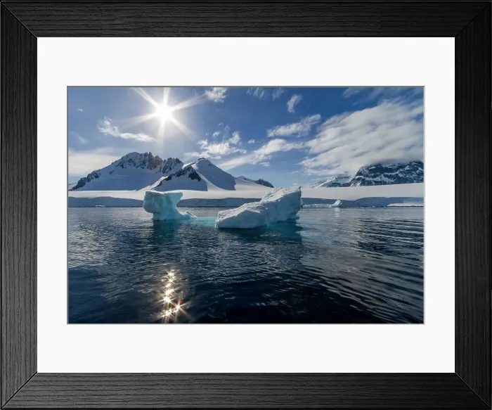 Framed Print : View of calm seas and reflected mountains surrounding Damoy Point in Dorian Bay, Antarctica, Polar Regions Framed Print : View of calm seas and reflected mountains surrounding Damoy Point in Dorian Bay, Antarctica, Polar Regions