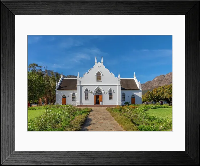 Framed Print : Dutch Reformed Church, Franschhoek, Western Cape, South Africa, Africa Framed Print : Dutch Reformed Church, Franschhoek, Western Cape, South Africa, Africa