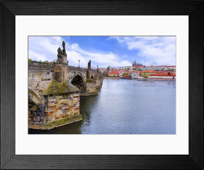Framed Print : Charles Bridge, Old Town Bridge Tower, Medieval stone arched bridge over the Vltava River and the Castle with the Cathedral, UNESCO World Heritage Site, Prague, Bohemia, Czech Republic (Czechia), Europe Framed Print : Charles Bridge, Old Town Bridge Tower, Medieval stone arched bridge over the Vltava River and the Castle with the Cathedral, UNESCO World Heritage Site, Prague, Bohemia, Czech Republic (Czechia), Europe