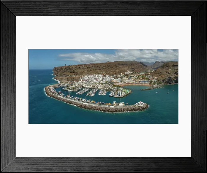 Framed Print : Aerial view of Puerto de Mogan, Gran Canaria, Canary Islands, Spain, Atlantic, Europe Framed Print : Aerial view of Puerto de Mogan, Gran Canaria, Canary Islands, Spain, Atlantic, Europe