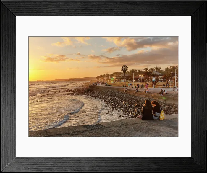 Framed Print : Sunset at the promenade Paseo de Meloneras, Maspalomas, Gran Canaria, Canary Islands, Spain, Atlantic, Europe Framed Print : Sunset at the promenade Paseo de Meloneras, Maspalomas, Gran Canaria, Canary Islands, Spain, Atlantic, Europe