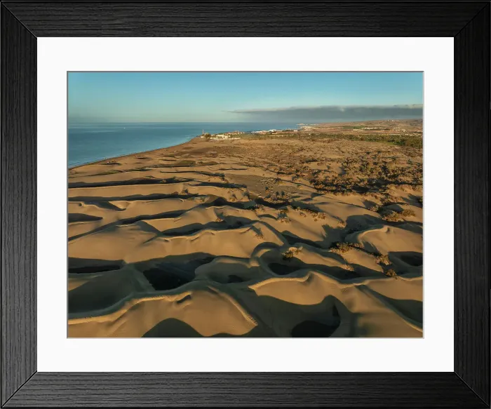 Framed Print : Faro de Maspalomas Lighthouse at Maspalomas Sand Dunes, Gran Canaria, Canary Islands, Spain, Atlantic, Europe