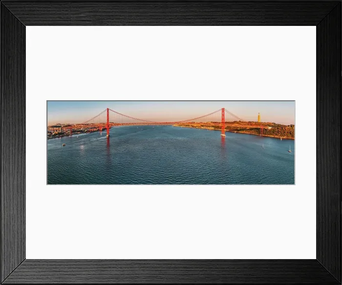 Framed Print : Panoramic aerial view of the 25 April Bridge over the Tagus River, Lisbon, Portugal, Europe Framed Print : Panoramic aerial view of the 25 April Bridge over the Tagus River, Lisbon, Portugal, Europe