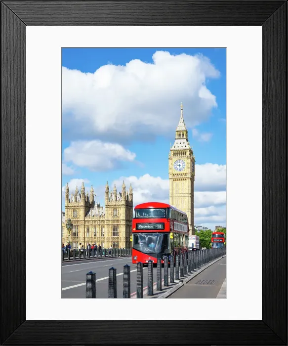 Framed Print : View towards Big Ben (The Elizabeth Tower) and the Palace of Westminster, as seen from Westminster Bridge, London, England, United Kingdom, Europe