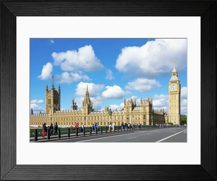 Framed Print : View towards Big Ben (The Elizabeth Tower) and the Palace of Westminster, as seen from Westminster Bridge, London, England, United Kingdom, Europe Framed Print : View towards Big Ben (The Elizabeth Tower) and the Palace of Westminster, as seen from Westminster Bridge, London, England, United Kingdom, Europe