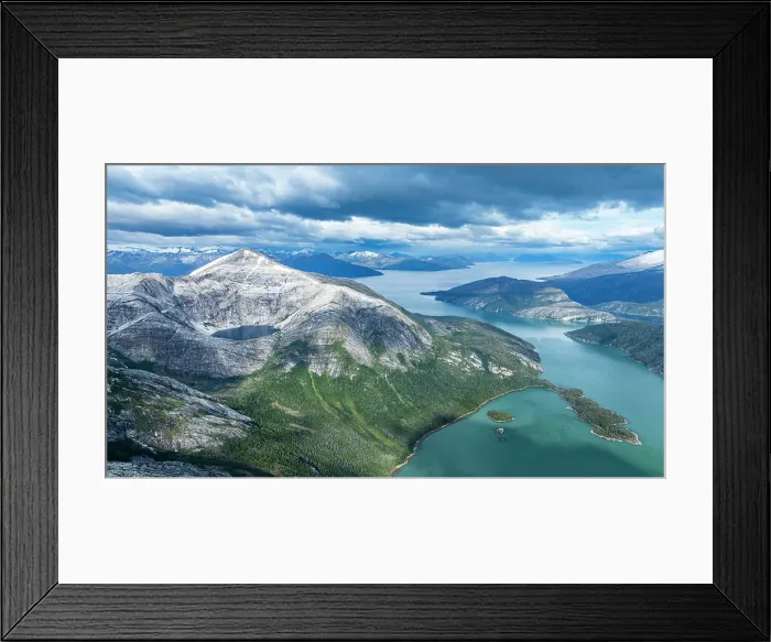 Framed Print : Deep blue lake in the mountains above Pia glacier, Tierra del Fuego, Chile, South America