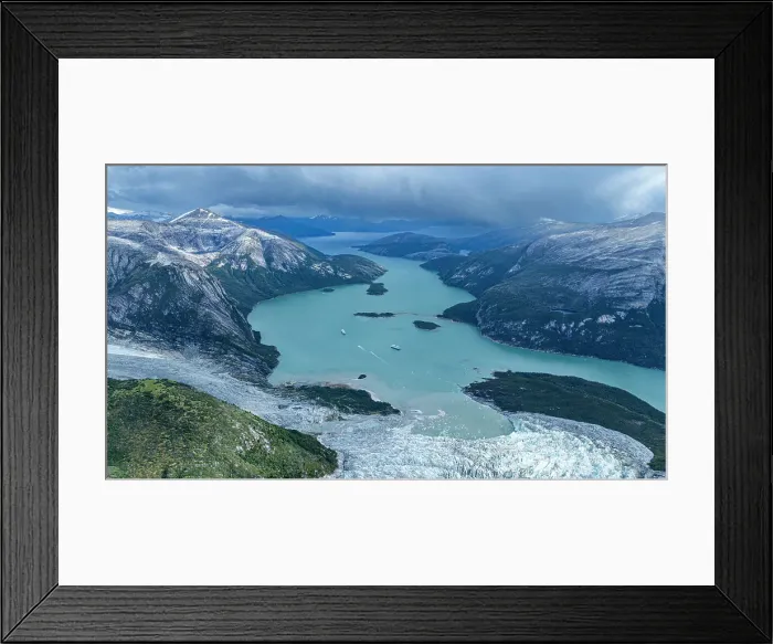 Framed Print : Aerial of Pia glacier and its fjord, Tierra del Fuego, Chile, South America Framed Print : Aerial of Pia glacier and its fjord, Tierra del Fuego, Chile, South America