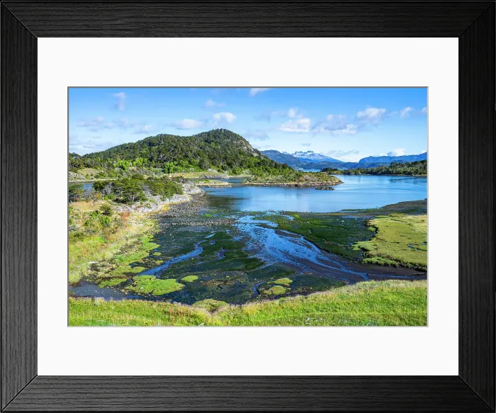 Framed Print : View over Wulaia Bay, Tierra del Fuego, Chile, South America Framed Print : View over Wulaia Bay, Tierra del Fuego, Chile, South America