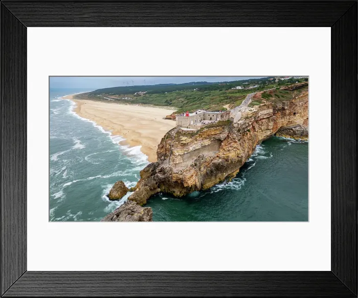 Framed Print : Aerial of the lighthouse of Nazare, Oeste, Portugal, Europe Framed Print : Aerial of the lighthouse of Nazare, Oeste, Portugal, Europe
