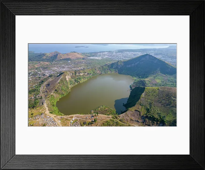 Framed Print : Aerial of a Volcanic crater outside, Goma, Democratic Republic of Congo, Africa Framed Print : Aerial of a Volcanic crater outside, Goma, Democratic Republic of Congo, Africa