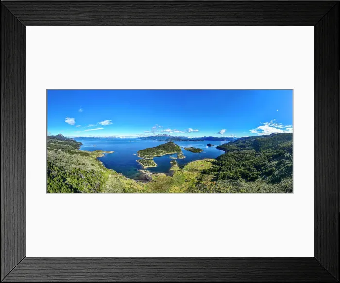 Framed Print : Aerial of Wulaia Bay, Tierra del Fuego, Chile, South America Framed Print : Aerial of Wulaia Bay, Tierra del Fuego, Chile, South America