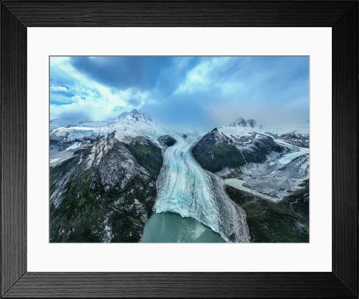Framed Print : Aerial of Potter glacier, Tierra del Fuego, Chile, South America
