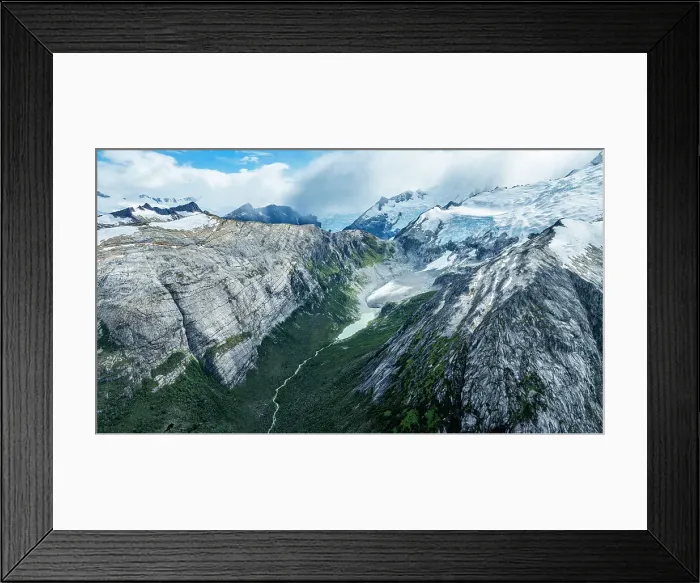 Framed Print : Aerial of Potter glacier, Tierra del Fuego, Chile, South America