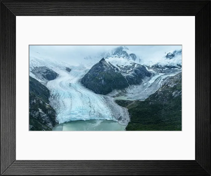 Framed Print : Aerial of Potter glacier, Tierra del Fuego, Chile, South America Framed Print : Aerial of Potter glacier, Tierra del Fuego, Chile, South America