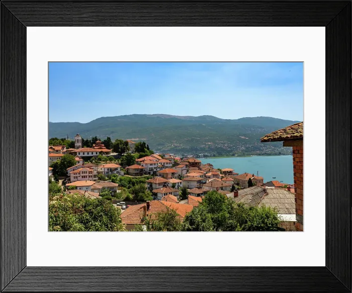 Framed Print : Ohrid hill view with Lake Ohrid in the distance, Macedonia, Europe Framed Print : Ohrid hill view with Lake Ohrid in the distance, Macedonia, Europe