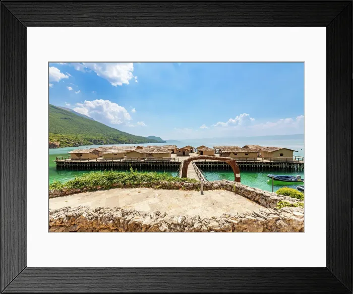 Framed Print : Far view of entrance to the Bay of Bones Museum, Ohrid, Macedonia, Europe Framed Print : Far view of entrance to the Bay of Bones Museum, Ohrid, Macedonia, Europe