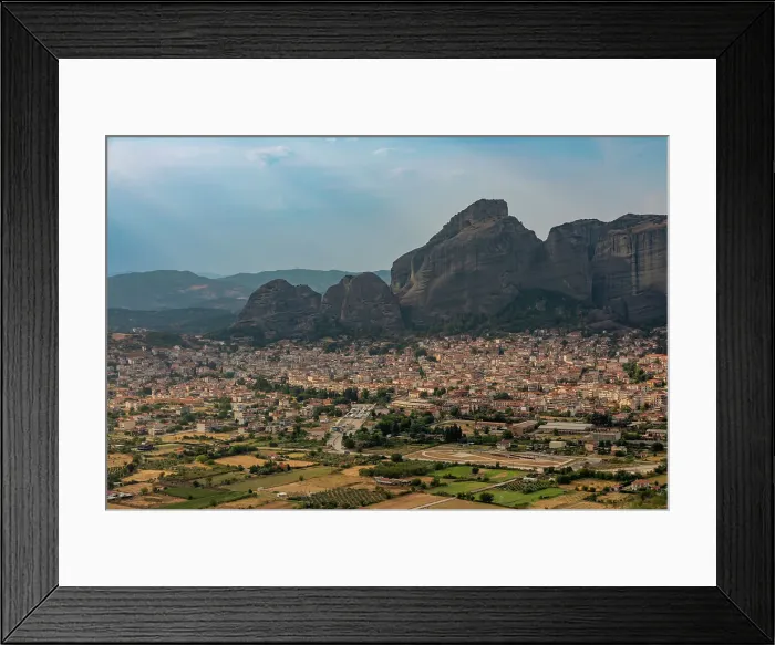 Framed Print : Wide view of the town Kalabaka, Trikala, Thessaly, Greece, Europe