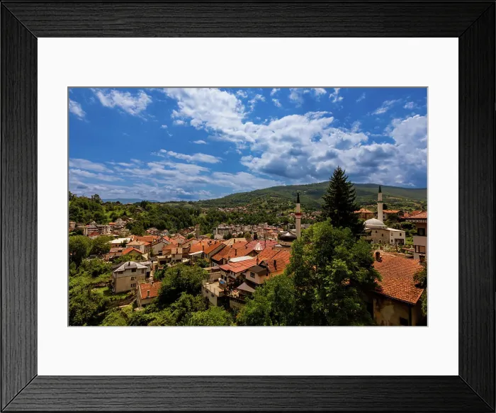 Framed Print : View of Mostar from the Travnik Fortress, Bosnia and Herzegovina, Europe Framed Print : View of Mostar from the Travnik Fortress, Bosnia and Herzegovina, Europe