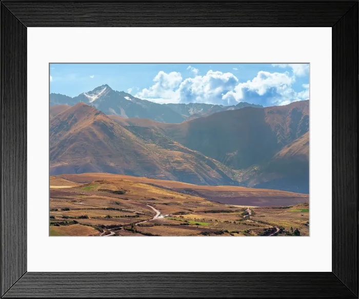 Framed Print : Peruvian countryside with Andes in background, Maras, Sacred Valley, Urubamba Province, Cusco (Cuzco) Region, Peru, South America Framed Print : Peruvian countryside with Andes in background, Maras, Sacred Valley, Urubamba Province, Cusco (Cuzco) Region, Peru, South America