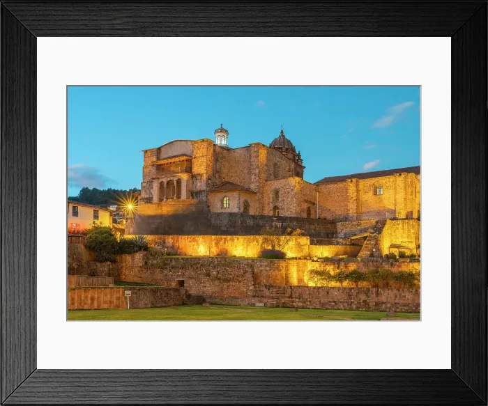 Framed Print : Coricancha and Santo Domingo Convent at twilight, UNESCO World Heritage Site, Cusco (Cuzco), Cusco Province, Cusco Region, Peru, South America