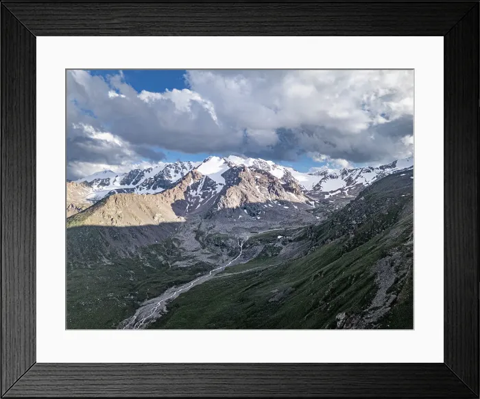 Framed Print : Snow-capped peaks and lush valleys showcased in stunning landscape, Kyrgyzstan, Central Asia, Asia Framed Print : Snow-capped peaks and lush valleys showcased in stunning landscape, Kyrgyzstan, Central Asia, Asia