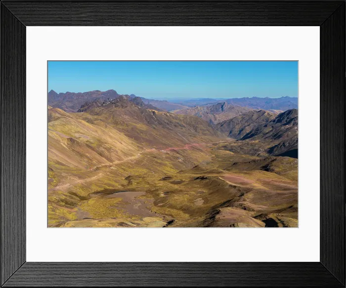Framed Print : Trail leading through valley to Rainbow Mountain, Uchullujllo, Pitumarca District, Canchis Province, Cuzco Region, Peru, South America Framed Print : Trail leading through valley to Rainbow Mountain, Uchullujllo, Pitumarca District, Canchis Province, Cuzco Region, Peru, South America