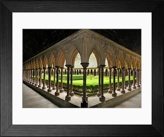 Framed Print : Cloister of the Mont Saint-Michel Abbey, UNESCO World Heritage Site, Manche department, Low Normandy region, France, Europe Framed Print : Cloister of the Mont Saint-Michel Abbey, UNESCO World Heritage Site, Manche department, Low Normandy region, France, Europe
