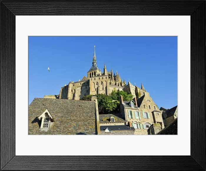 Framed Print : View of the abbey from the ramparts of Mont-Saint-Michel, UNESCO World Heritage Site, Manche department, Normandy region, France, Europe Framed Print : View of the abbey from the ramparts of Mont-Saint-Michel, UNESCO World Heritage Site, Manche department, Normandy region, France, Europe