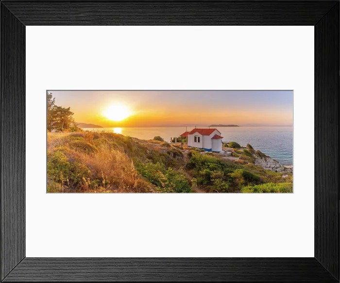 Framed Print : View of Church of the Holy Apostles in Thassos Town at sunset, Thassos, Aegean Sea, Greek Islands, Greece, Europe Framed Print : View of Church of the Holy Apostles in Thassos Town at sunset, Thassos, Aegean Sea, Greek Islands, Greece, Europe