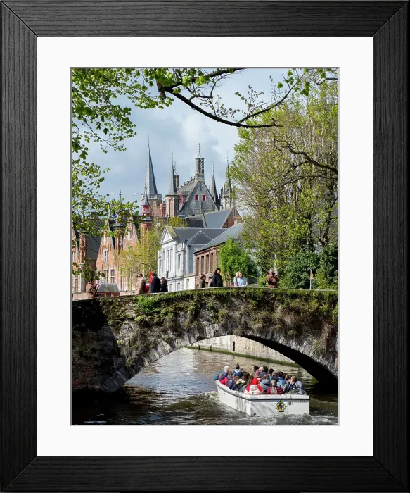 Framed Print : Canal and architecture detail, Bruges, UNESCO World Heritage Site, Belgium, Europe