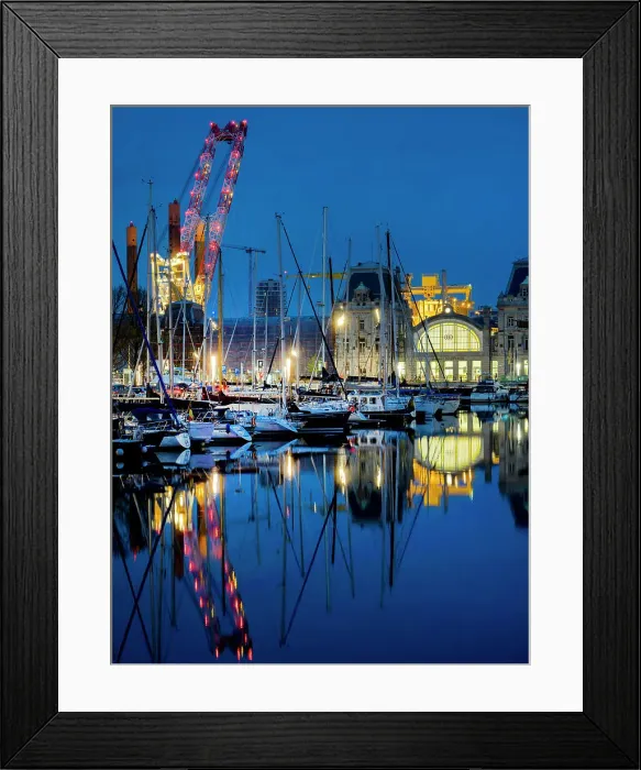 Framed Print : Railway station dusk, Ostend, Belgium, Europe Framed Print : Railway station dusk, Ostend, Belgium, Europe