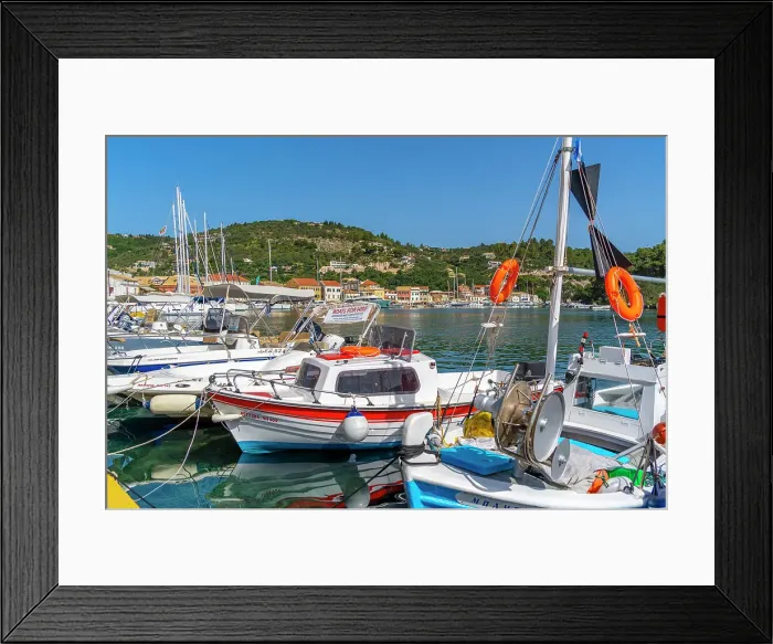 Framed Print : View of boats in the harbour in Gaios Town, Paxos, Ionian Sea, Greek Islands, Greece, Europe Framed Print : View of boats in the harbour in Gaios Town, Paxos, Ionian Sea, Greek Islands, Greece, Europe