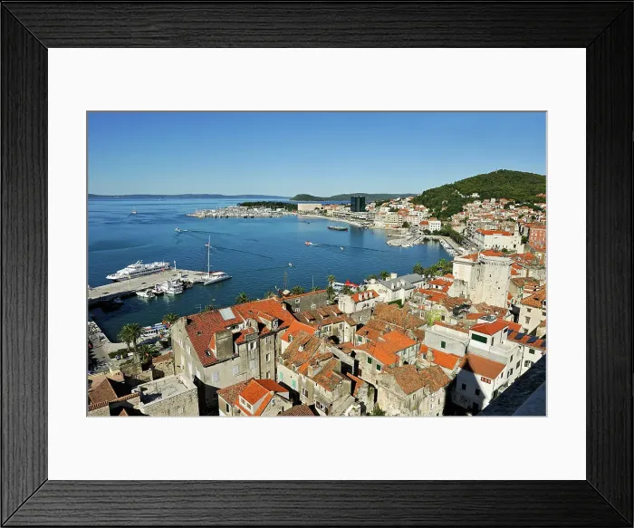 Framed Print : View of the Old Town, the marina and Marjane Hill, Split, Croatia, Europe Framed Print : View of the Old Town, the marina and Marjane Hill, Split, Croatia, Europe