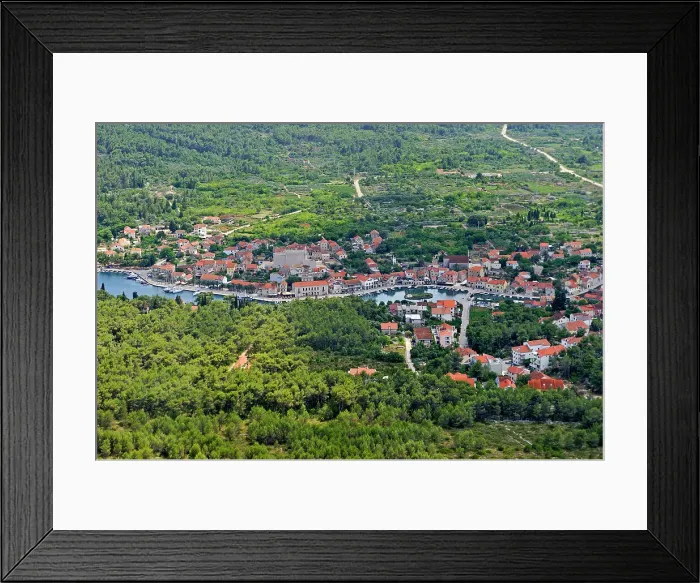 Framed Print : Aerial view of Vrboska, Hvar island, Croatia, Southeast Europe Framed Print : Aerial view of Vrboska, Hvar island, Croatia, Southeast Europe