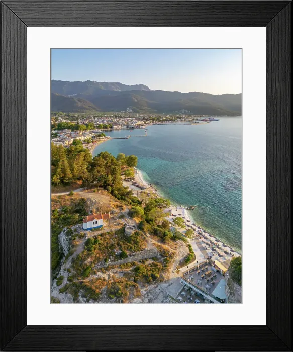 Framed Print : View of Church of the Holy Apostles and Thassos Town in background, Thassos Town, Limenas, Thassos, Aegean Sea, Greek Islands, Greece, Europe Framed Print : View of Church of the Holy Apostles and Thassos Town in background, Thassos Town, Limenas, Thassos, Aegean Sea, Greek Islands, Greece, Europe
