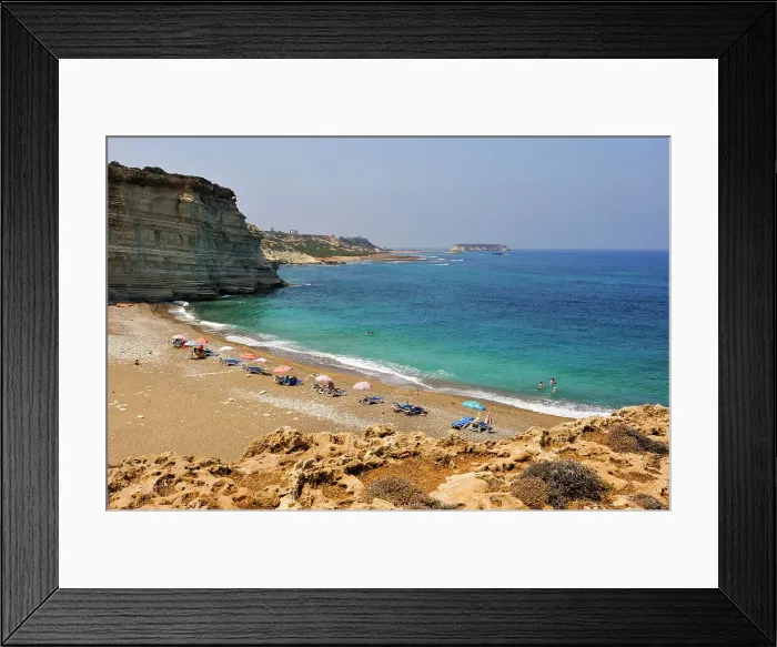Framed Print : Beach below the cliffs around Cape Drepano, Agios Georgios Pegeia, Cyprus, Eastern Mediterranean Sea, Europe Framed Print : Beach below the cliffs around Cape Drepano, Agios Georgios Pegeia, Cyprus, Eastern Mediterranean Sea, Europe