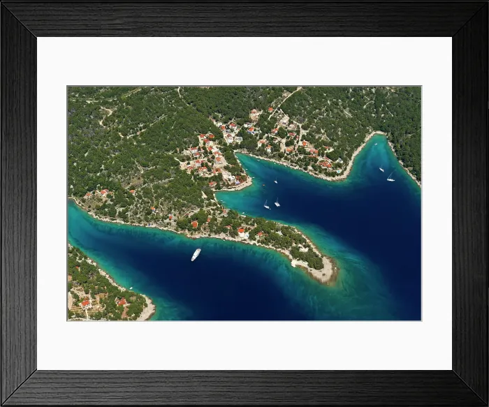 Framed Print : Aerial view of the area around Milna, Brac island, Croatia, Southeast Europe Framed Print : Aerial view of the area around Milna, Brac island, Croatia, Southeast Europe