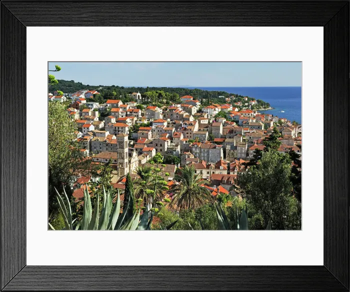 Framed Print : Hvar city, Hvar island, Croatia, Southeast Europe