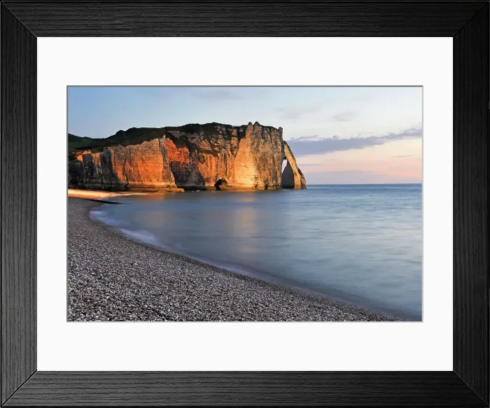 Framed Print : Floodlit cliff, Etretat, Seine-Maritime department, Normandy region, France, Europe Framed Print : Floodlit cliff, Etretat, Seine-Maritime department, Normandy region, France, Europe