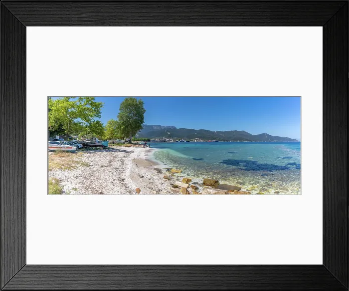 Framed Print : View of beach and sea in Thassos Town, Thassos, Aegean Sea, Greek Islands, Greece, Europe Framed Print : View of beach and sea in Thassos Town, Thassos, Aegean Sea, Greek Islands, Greece, Europe
