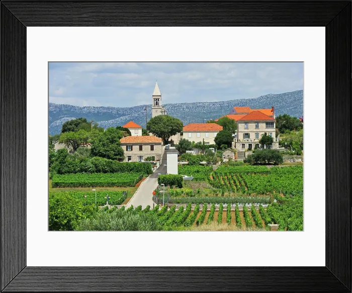 Framed Print : Vineyards and village of Lumbarda, Korcula island, Croatia, Southeast Europe Framed Print : Vineyards and village of Lumbarda, Korcula island, Croatia, Southeast Europe