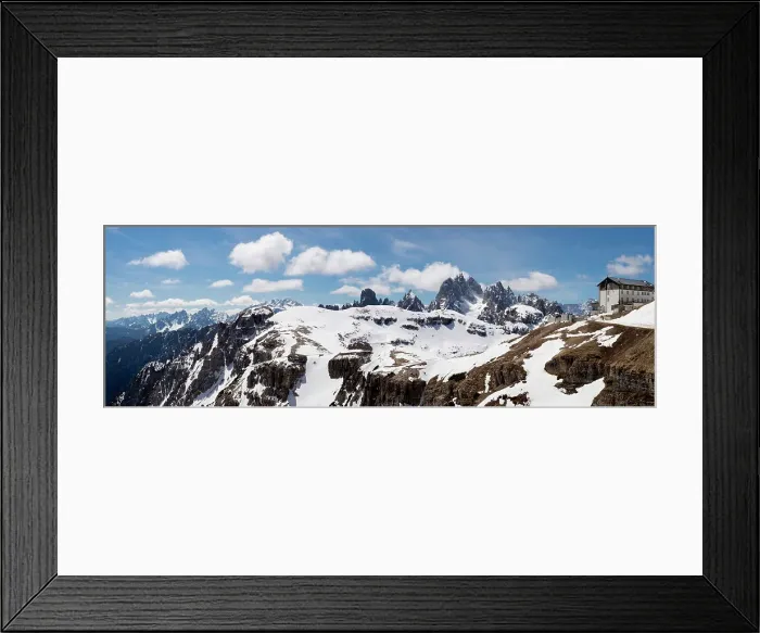Framed Print : Cadini di Misurina and Refugio Auronzo panorama, Dolomites, Belluno, Italy, Europe Framed Print : Cadini di Misurina and Refugio Auronzo panorama, Dolomites, Belluno, Italy, Europe