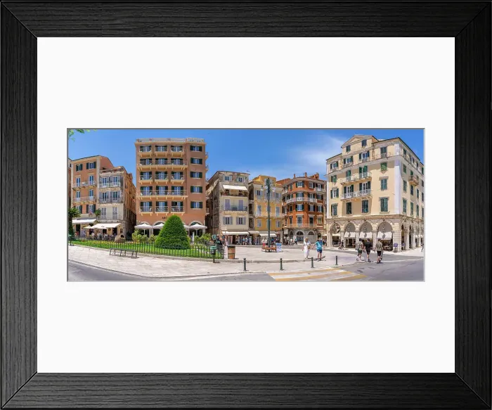 Framed Print : View of Pentophanaro (Five Lamps) in Place Theotoki, Corfu Town, Corfu, Ionian Sea, Greek Islands, Greece, Europe Framed Print : View of Pentophanaro (Five Lamps) in Place Theotoki, Corfu Town, Corfu, Ionian Sea, Greek Islands, Greece, Europe