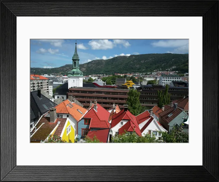 Framed Print : City view from conservation area, Bergen, Norway, Scandinavia, Europe Framed Print : City view from conservation area, Bergen, Norway, Scandinavia, Europe
