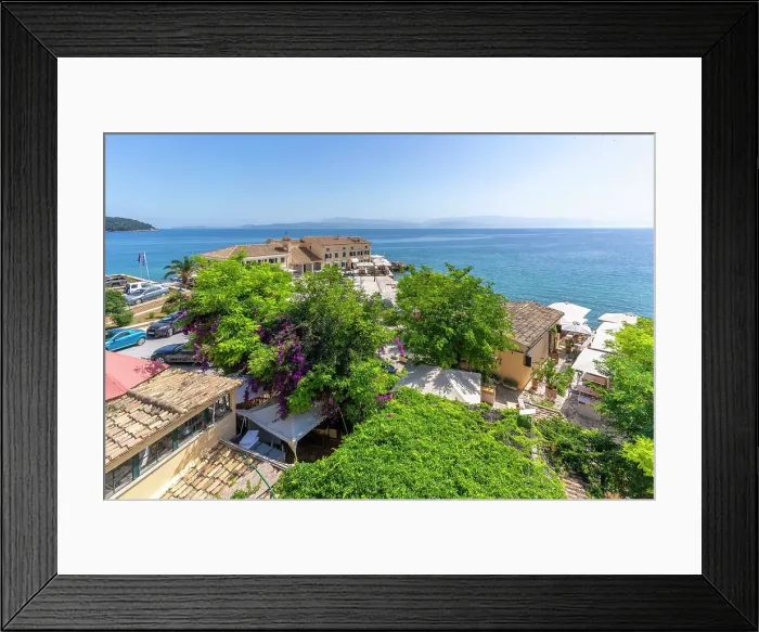 Framed Print : View of Faliraki Corfu in Corfu Town, Corfu, Ionian Sea, Greek Islands, Greece, Europe